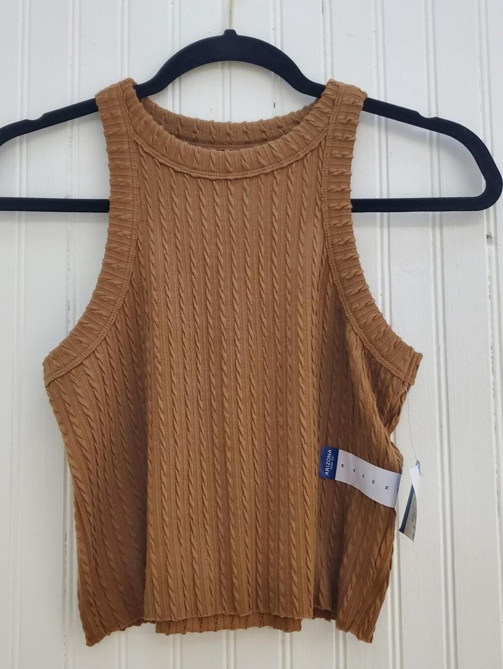 Arizona brown knit cropped tank top Size Medium